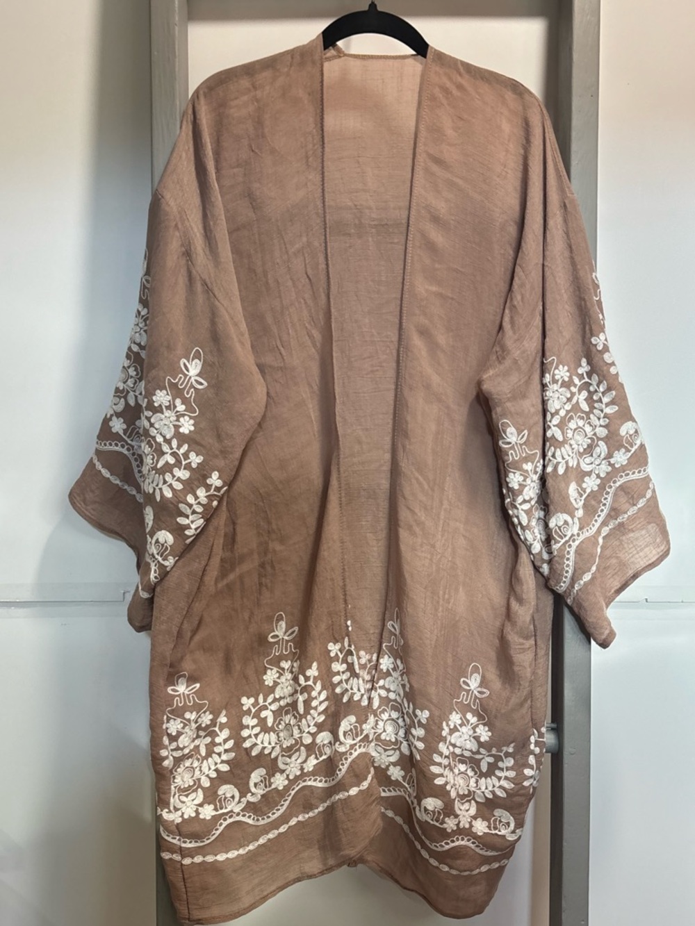 Lavender tribe Embroidered Kimono, boho, Lightweight, hippie, boutique, hippie